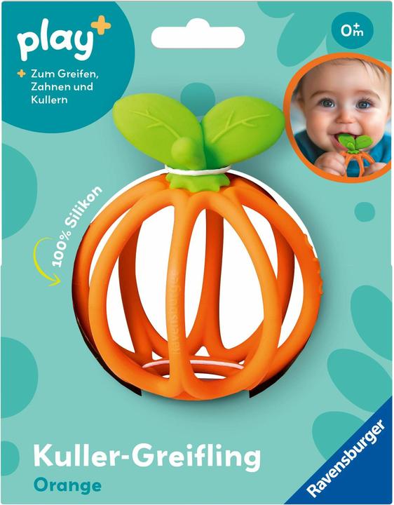 Ravensburger Play+ Teether Gripper : Orange - aide à la dentition, jouet en silicone pour bébé à partir de 0 mois