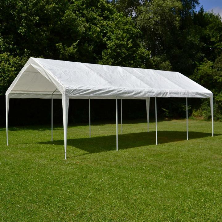 Produktbild VCM Festzelt Partyzelt Bierzelt weiss 4x8 m PE Dach 180 g/m² wasserdicht Stahlrohre (800 cm, 400 cm)