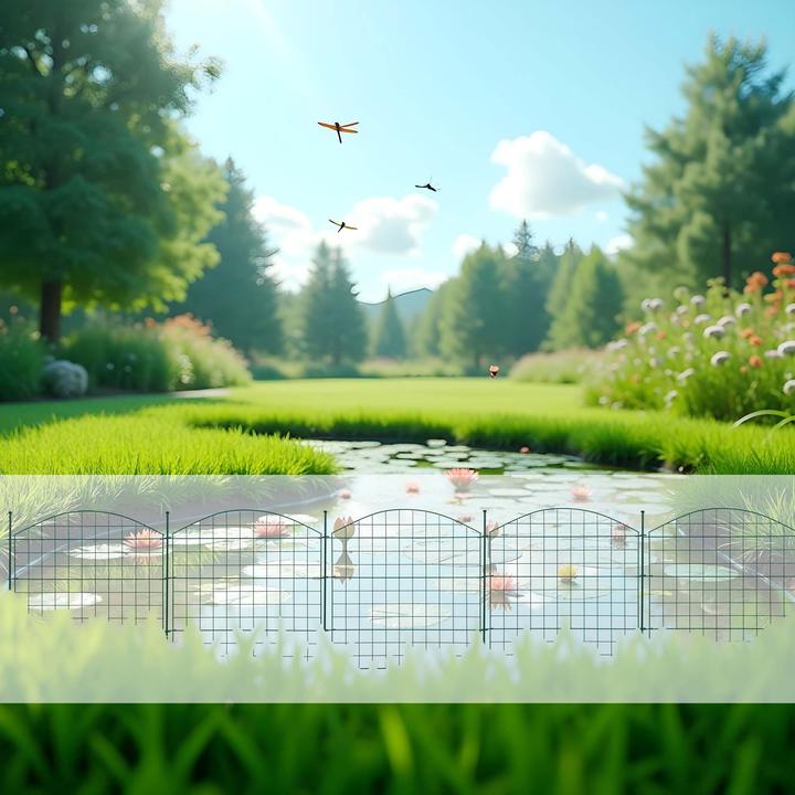 Produktbild Wiltec Gartenzaun Set 5 Elemente Oberbogen Teichzaun Maschendrahtzaun Steckzaun