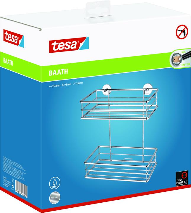 Produktbild tesa BAATH+ Duschkorb inkl. Klebelösung ohne Bohren