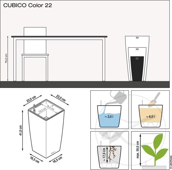 Actual product image Lechuza Cubico Color (22 cm)