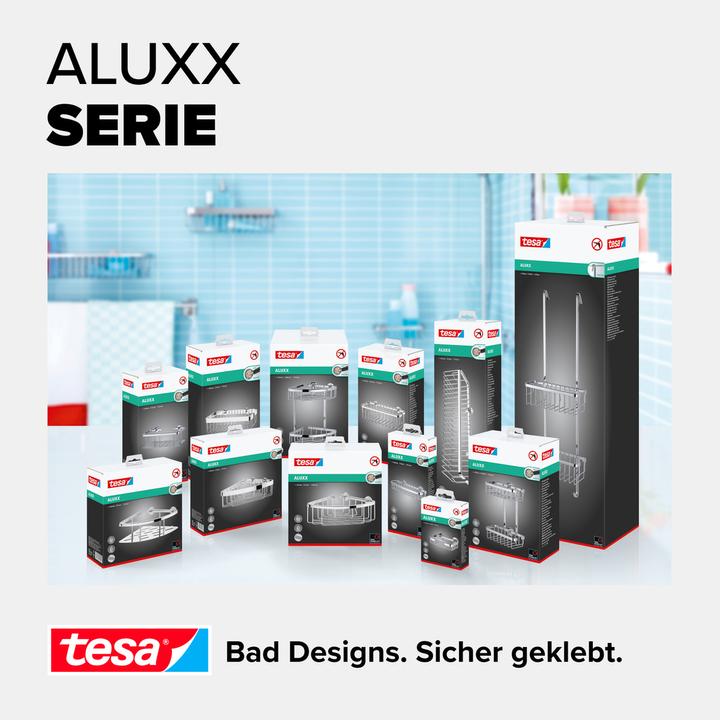 Produktbild tesa ALUXX Duschablage inkl. Klebelösung ohne Bohren (18 x 18 x 26.5 cm)
