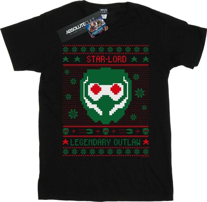 Actual product image Womens/Ladies Guardians Of The Galaxy Vol. 2 Star Lord Fair Isle Cotton Boyfriend T-Shirt (M)