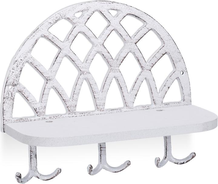 Actual product image Relaxdays Coat Rack, Shelf & Hooks (27 x 12 x 23 cm)