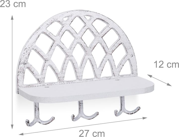 Actual product image Relaxdays Coat Rack, Shelf & Hooks (27 x 12 x 23 cm)