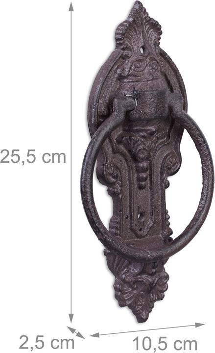 Image du produit Relaxdays Heurtoir et anneau frappe porte,style antique