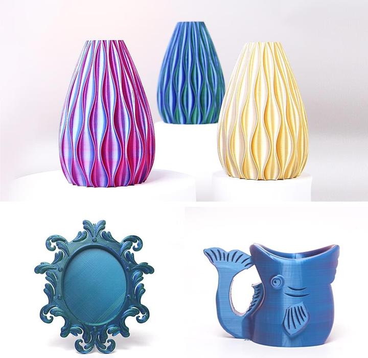 Actual product image eSUN eSilk Magic-PLA Blue-Red Filament 1.75mm 1Kg (PLA, 1.75 mm, 1000 g, Blue)