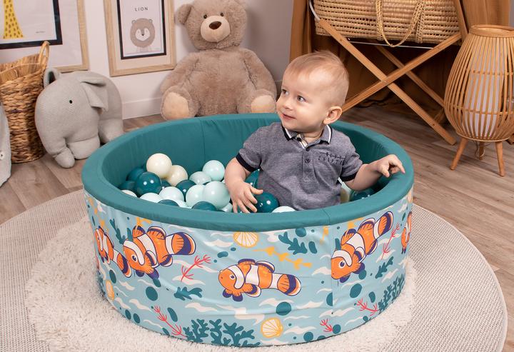 Image du produit Knorrtoys Piscine à balles soft - "poisson clown" - 150 balles beige/light mint/dark sea