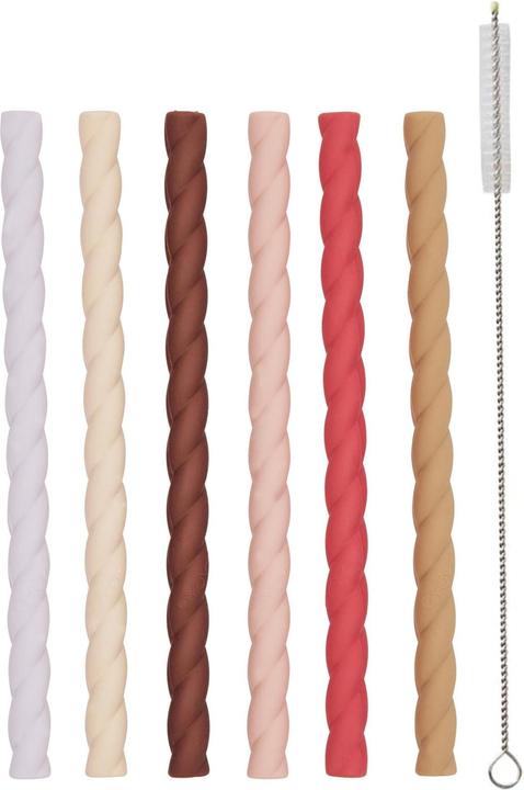 Oyoy Strohhalm Mellow 6 Stück, Mehrfarbig/Rosa (6 x)