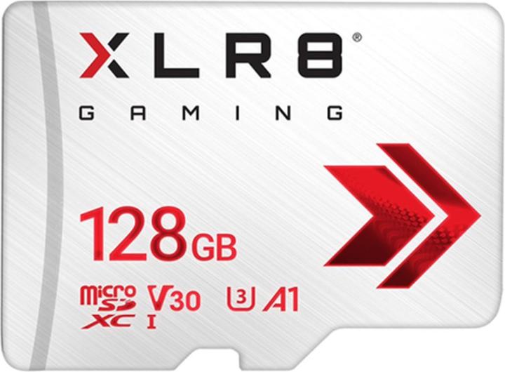 PNY Card XLR8 Gaming Micro SDXC 128 GB Class 10 UHS-I / U3 A1 V30 (P-SDU128V32100XR-GE) (128 GB, microSDXC, U3, UHS-I)