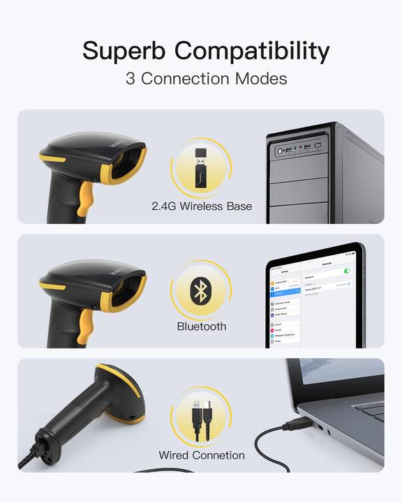 Actual product image Inateck Barcodescanner 21 black (BCST-21 Black) (1D barcodes)