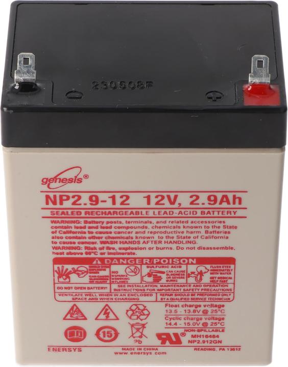 Actual product image Hawker Energy Hawker Enersys Genesis NP2.9-12 Lead Battery Contact Faston 4.8mm (12 V, 2.90 Ah)