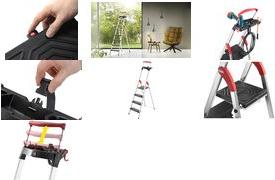 Actual product image Hailo L100 TopLine, aluminium safety stepladder, 4 steps (Scaffolding, 85 cm)