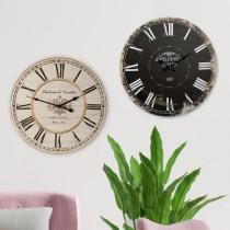 Produktbild Cepewa Wanduhr rund Nostalgie Holz gross 45cm