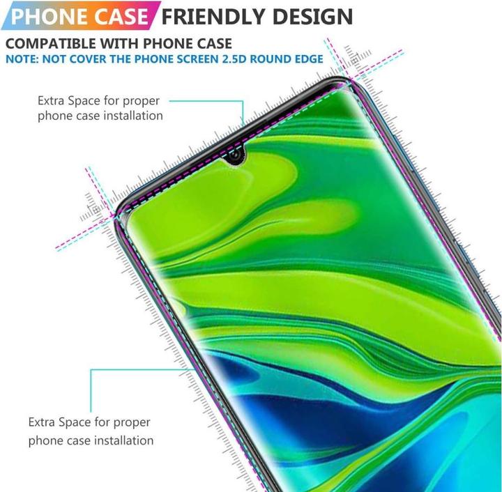Immagine prodotto Screenguard Xiaomi Mi Note 10 Pellicola protettiva in vetro Custodia Design amichevole (1 Pezzo/i, Xiaomi Mi Note 10)
