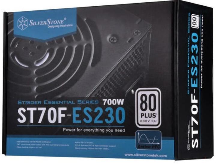 Produktbild Silverstone SST-ST70F-ES230 - Strider Essential Serie, 700W 80 Plus 230V EU ATX flüsterleises PC-Net (700 W)