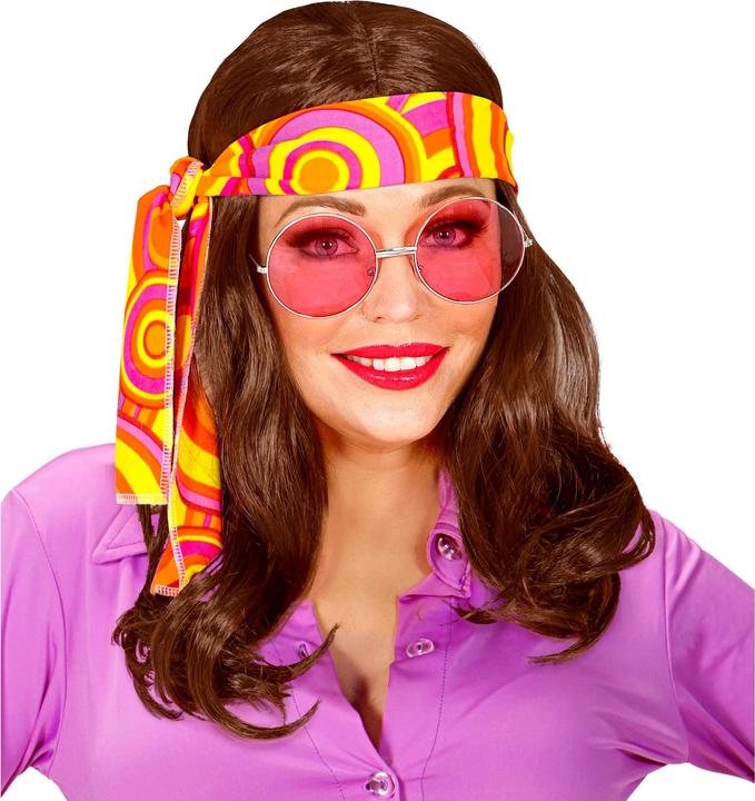 Image du produit Widmann Perruque Disco Fever des années 70 brune avec bandeau unisexe