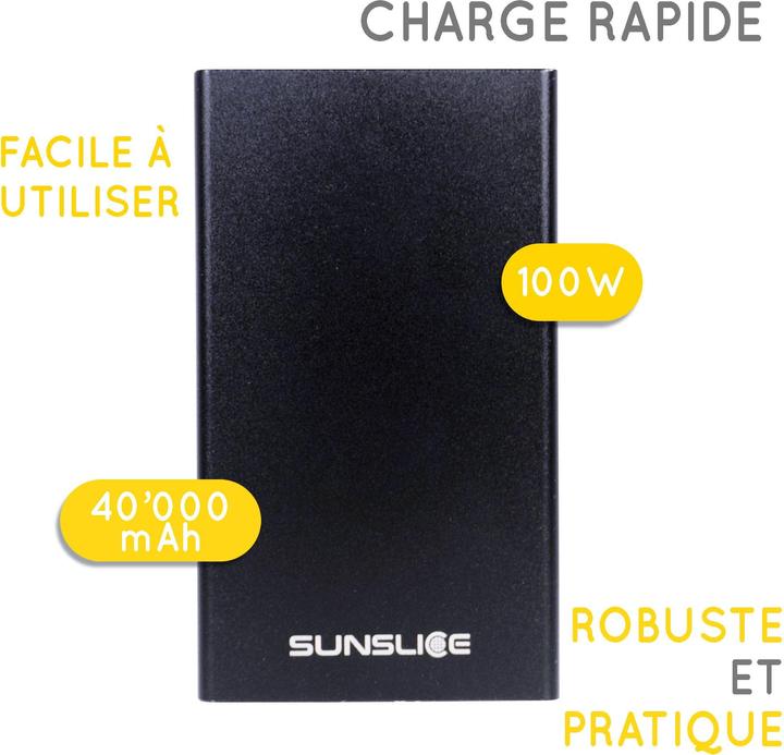 Produktbild Sunslice Externer Akku "Gravity 40" (40000 mAh, 100 W, 100 Wh)