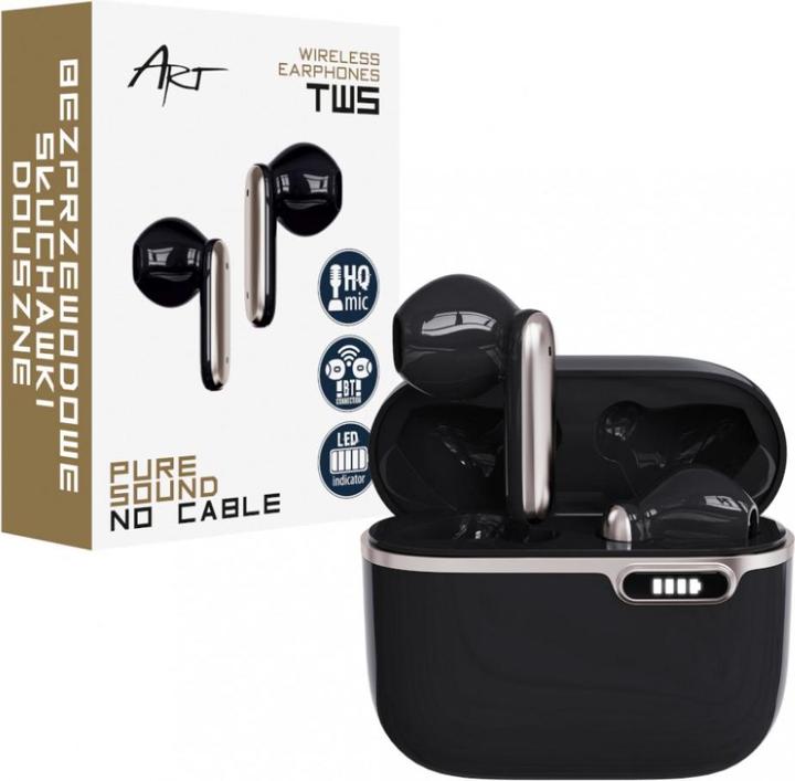 Actual product image Art Słuchawki Bluetooth z HQ Mikrofonem TWS (USB-C) Czarne (No noise cancelling, Wireless)