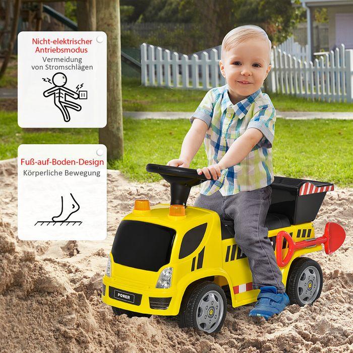 Produktbild Swisshandel24 Sitzbagger Rutscherauto mit Kippen Eimer und Schaufel für Baby 18-36 Monaten Metall PP-Kunststoff Ge