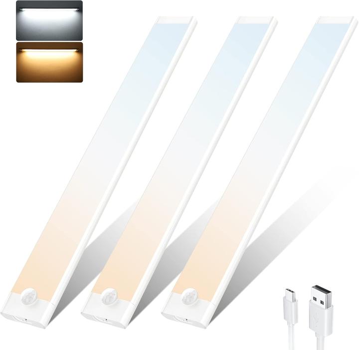 Produktbild Tailcas 3er Set LED Unterbauleuchte mit Bewegungsmelder (360 lm)