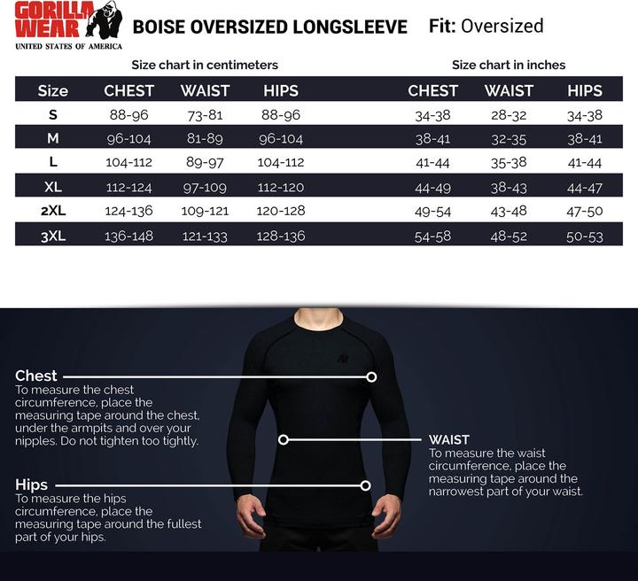 Image du produit Gorilla Wear Boise Oversized Long Sleeve Army Green (manches longues) (L)