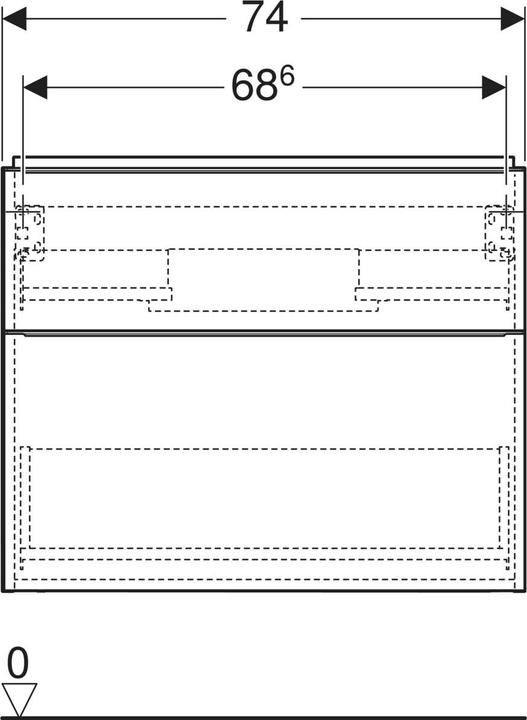 Produktbild Geberit iCon Unterschrank für Waschtisch, 2 Schubladen, 74x61,5x47,6 cm, 502304 (74 x 47.5 x 61.5 cm)
