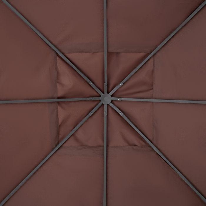 Actual product image Swisshandel24 Replacement roof for gazebo gazebo roof gazebo cover, sun protection polyester coffee 2.93 x 2.93 m (298 cm, 295 cm)