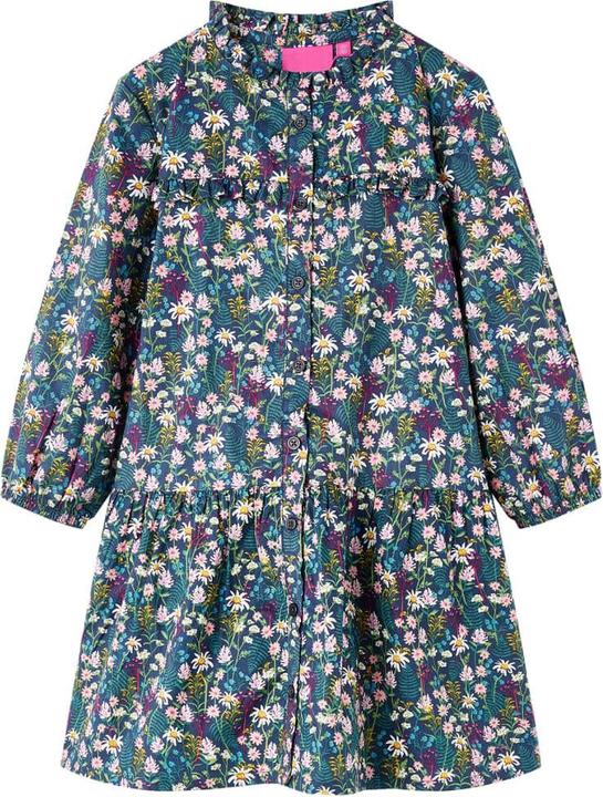 VidaXL Kinderkleid mit Langen Ärmeln Dunkelblau 128,Material: 100 (128)