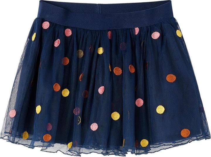 Immagine prodotto VidaXL Gonna in tulle per bambini con motivo a pois blu navy 128,Materiale (128)