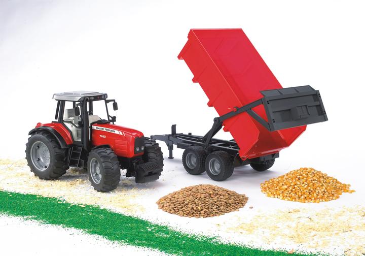 Actual product image Bruder Massey Ferguson 7480 with tub dump trailer