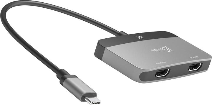 Productafbeelding j5Create JCA465-N Adapter voor 8K beeldscherm met USB-C® en dubbele HDMI™. (USB Type-C, 20 cm)