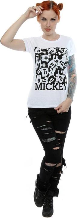 Actual product image Disney Womens/Ladies Mickey Mouse Grid Cotton T-Shirt (S)