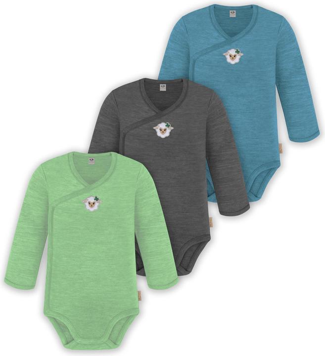 Immagine prodotto Normani Confezione da 3 pezzi di body a maniche lunghe in merino per bambino e bambina - 9355 (86)