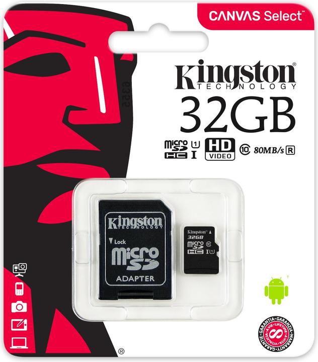 Immagine prodotto Kingston Canvas Select Plus (32 GB, microSDHC, U1, UHS-I)