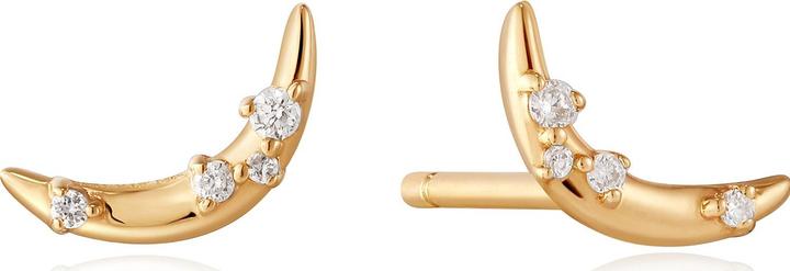 Ania Haie 14kt Gold Stargazer Natural Diamond Moon Ohrstecker (585er Gelbgold)