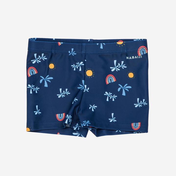 Produktbild Nabaiji Badehose Boxer Baby/Kinder - Titou Palm dunkelblau (86, 85 C)