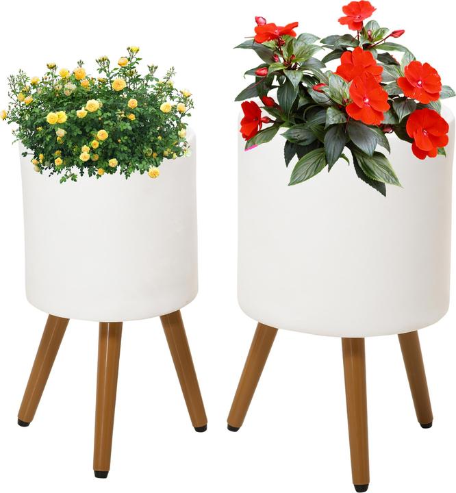 Outsunny Set di vasi per piante con piedini rimovibili (31 cm)