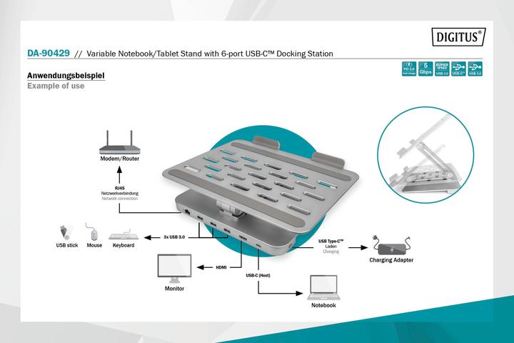 Produktbild Digitus DA-90429 (USB-C, 6 Ports)