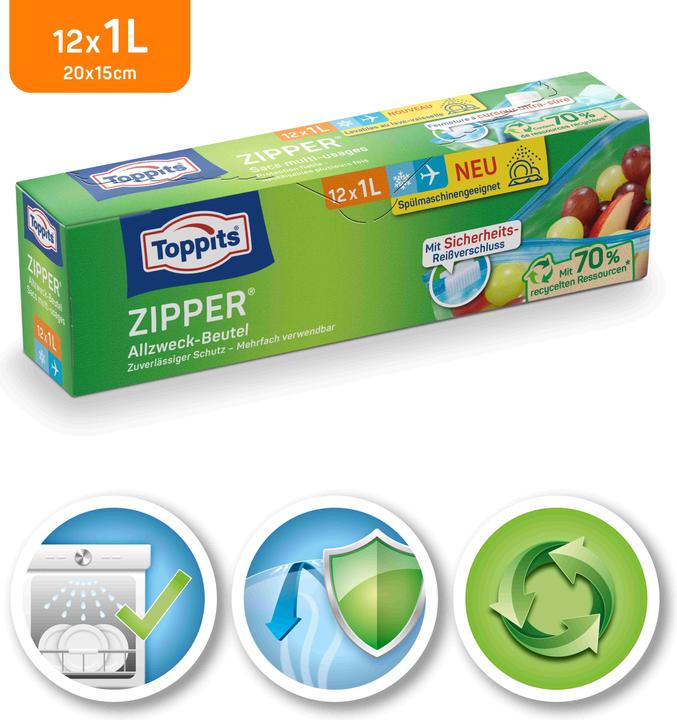 Produktbild Toppits Zipper 12 x 1L (12 x)