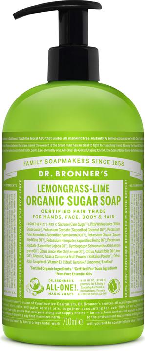 Image du produit Dr. Bronner's Organic Sugar Soap Lemongrass Lime 710 ml (710 ml)