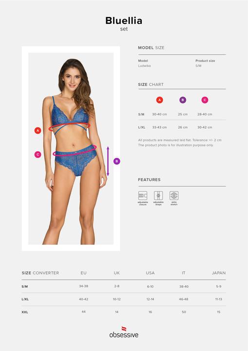 Produktbild Obsessive Bluellia 2-pcs set blue S/M (S/M)