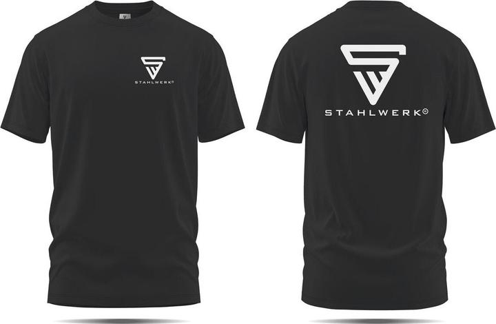 Image du produit Stahlwerk T-shirt noir Taille XXL Chemise à manches courtes avec logo imprimé 100% coton (XXL)