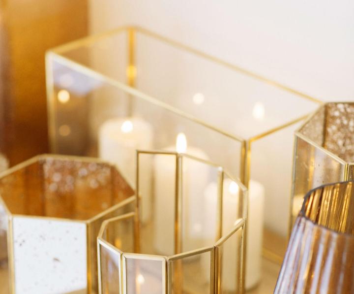 Actual product image Andrea Large terrarium made of glass & gold brass