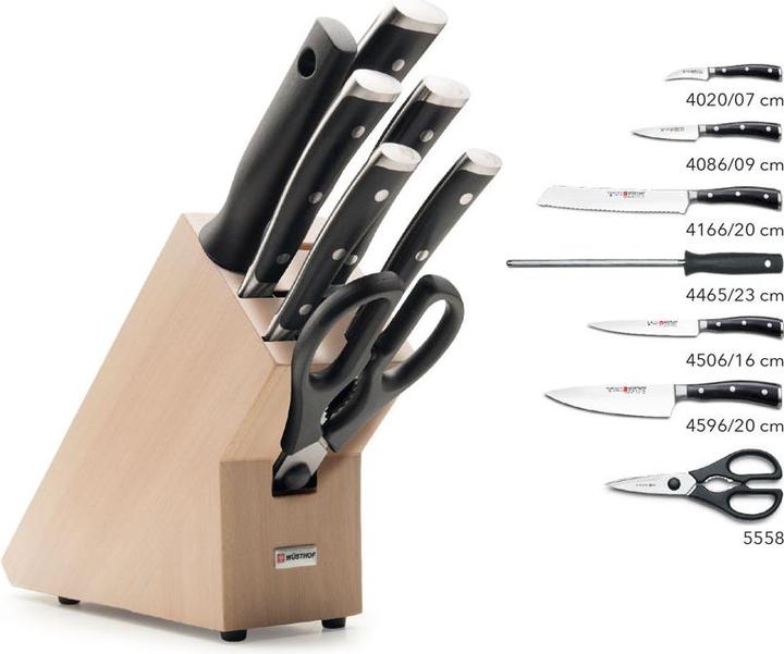 Image du produit Wüsthof Classic Ikon Bloc à couteaux avec pièces en hêtre
