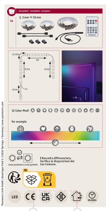 Produktbild Paulmann EntertainLED USB TV Stripe (RGB, 200 cm, Indoor)