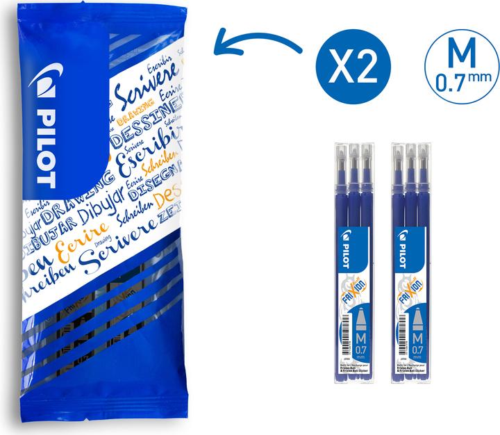 Produktbild Pilot FriXion Refill FlowPack (Ersatzmine, Blau, 0.70 mm)