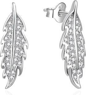 Produktbild Agato - Silver earrings Leaves with zircons AGT-E089PW