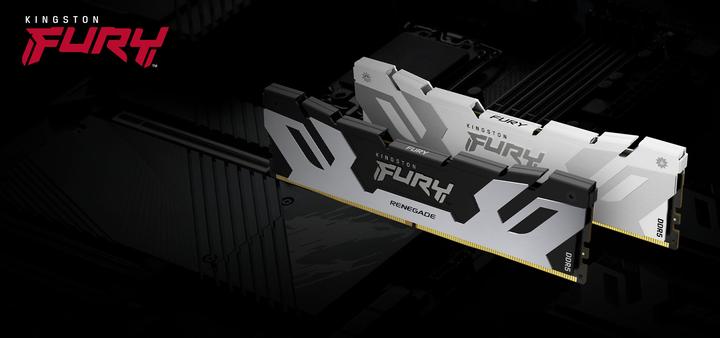 Actual product image Kingston 48GB 8800MT/s DDR5 CL42 CUDIMM Kit of 2 FURY Renegade Silver (2 x 24GB, 8800 MHz, DDR5 RAM, CU-DIMM)
