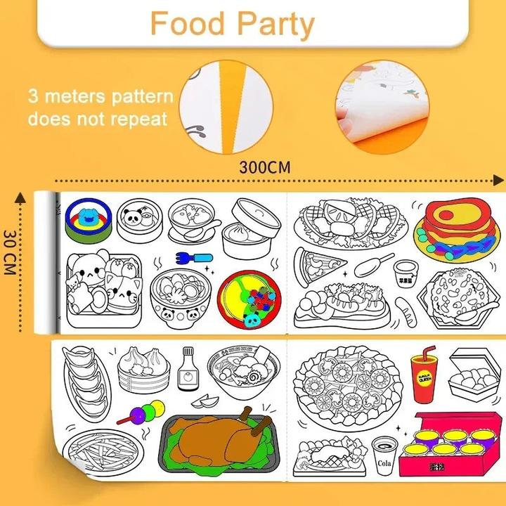 Immagine prodotto Activity Board Rotolo da disegno per bambini carta adesiva per riempire i graffiti rotolo di carta da colorare per